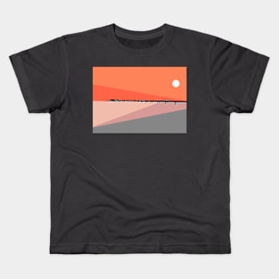 Deal Pier Seafront, Kent, Sun Rise, Orange and Grey Kids T-Shirt